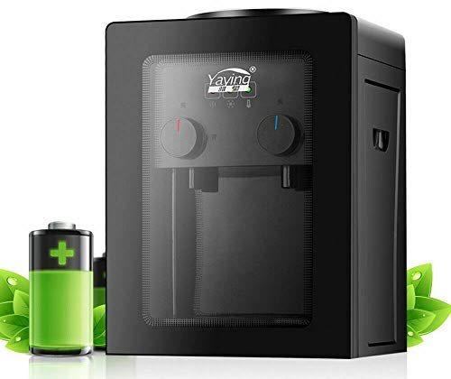 Distributore Elettrico di Acqua Fredda e Calda per Ufficio - 220V 550W Design Innovativo, Base Superiore Rimovibile, Controllo a Un Pulsante - Nero