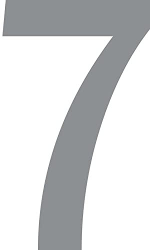 ShirtInStyle Zahlen selbsklebende Aufkleber, 10cm hoch, Haustür, Mülltone, Basteln, Boote, Nummern, Kennzeichen, KFZ, Türen, Spint, Umkleide, Hausnummer, Bootsnummer, ZAHL 7-10cm, silber