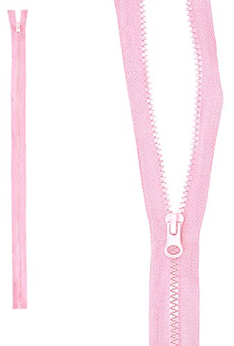 mumbi Reißverschluss teilbar 5mm 60cm Rosa Kunststoff Reißverschlüsse mit Zipper grobe Zähne