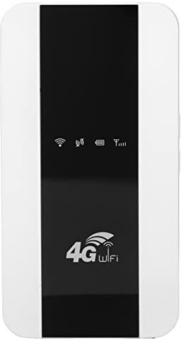 VBESTLIFE Routeur Réseau sans Fil, Carte SIM 4G 5G Mobile Hotspot WiFi Modem Dongle, Routeur WiFi Portable Pocket Mobile Hotspot Wireless Network Smart Router, 3000mah(Noir + Blanc)