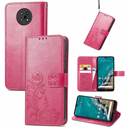 König Design Schutz Handy Hülle kompatibel mit Nokia G50 Case Cover Tasche Etui Wallet Magenta
