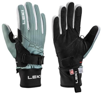 LEKI W Prc Thermoplus Shark Grün-Schwarz - Gore-Tex Warmer stretchiger Damen Gore-Tex Langlauf Handschuh, Größe 8.5 -, 652905301