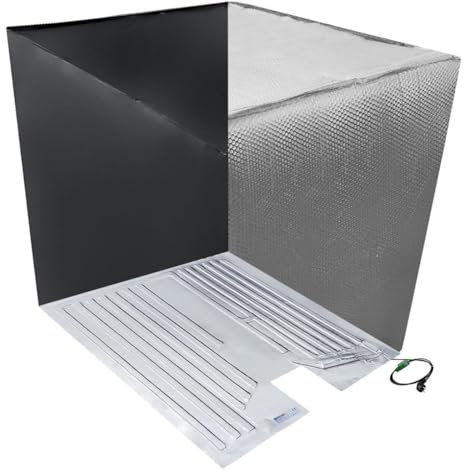 REKUBIK IBC Hitze- & Frostschutz +Set Heizmatte + Thermohaube + UV Schutz Folie Temperatur 40°C, Größe 1000l IBC (120x100x116cm)