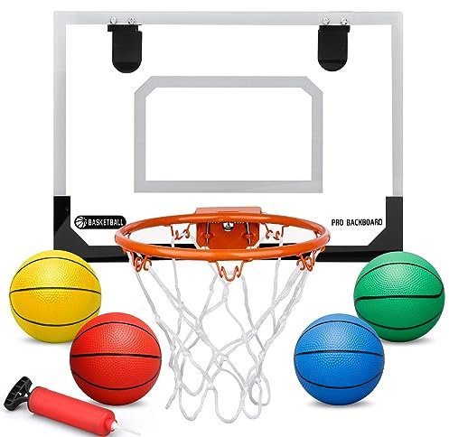 Mini panier de basket pour enfants et adultes - Intérieur et extérieur - Portable - Panier de basketball - Crochet de basketball - Support mural - Jouet de basketball - Cadeau
