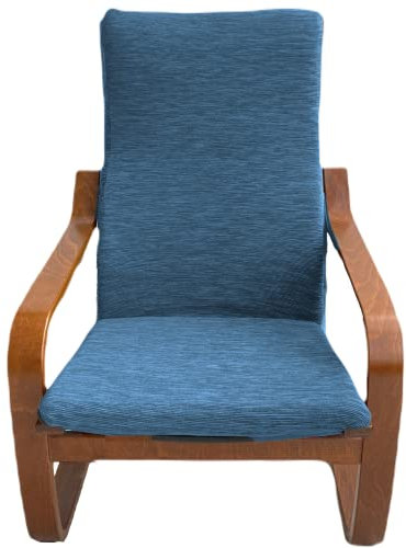 Dorian Home Kissenbezug für Poang-Sessel, aus elastischer Stricktechnik, praktischer Bezug, maschinenwaschbar, bügelfrei (Hellblau)