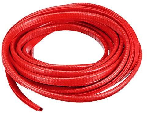 sourcing map U Channel Edge Trim, 19.7ft Length Rubber Guard Seal Strip Edge Protector Fit for 1-2.5mm Edge, (15/64 W x 25/64 H) Red