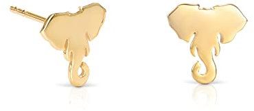 namana goldene Elefanten-Ohrstecker für Damen und Teenager-Mädchen aus 925 Sterling Silber, niedliche tierförmige vergoldete Ohrstecker für Kinder in einem Elefanten-Design, Tierschmuck für Frauen