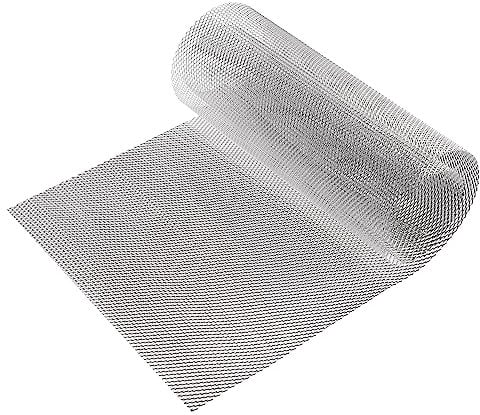 X AUTOHAUX Car Grill Mesh, 40x13 8x4mm Rhombic Hole for SUV Silver Tone