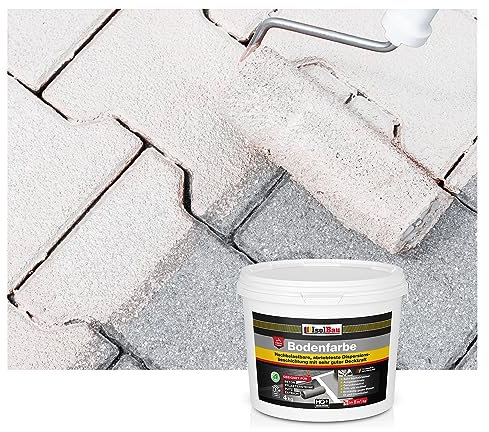 Isolbau Bodenfarbe - 4 kg - Boden- und Betonfarbe für Keller. Garage. Werkstatt - Wasserfeste Bodenbeschichtung für innen & außen - Weiss (RAL)