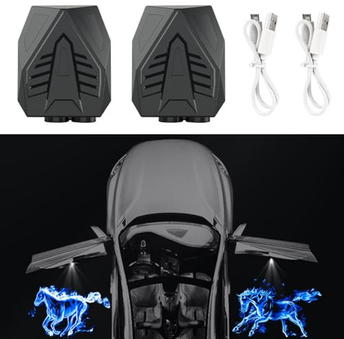 2 Pcs Car Door Projector Lights, Logo Welcome Courtesy Ghost Shadow Lamp, Step Light Fit for All Car Models (Blue)