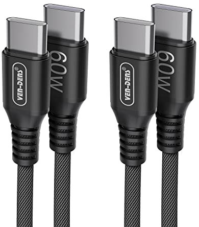 For Google Pixel 10 Pro XL 9A 9 9 Pro 9 Pro XL Fold 8A 8 8 Pro 7A 7 7 Pro 6A 6 6 Pro Charger Cable, [2 PACK] USB C Charger Cable 60W 1.5M Fast Charging Cable For High Speed Nylon Braided Cable (BLACK)