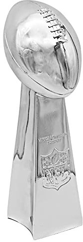 MCBEAN Fantasy-Football-Trophäen – verchromte Nachbildung der NFL-Meisterschaftstrophäe für Super Bowl-Fans, Sammler-Souvenir und Büro-Desktop-Ornament, bestes Rugby-Geschenk,24cm