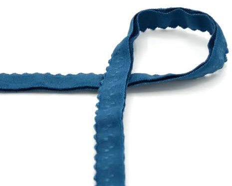 Elastisches Einfaßband | Schrägband | Gummiband für Unterwäsche | 12 mm | viele Farben | Preis gilt für 2 m | Meterware (petrol)