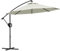 Outsunny Ombrellone a Braccio Ø3x2.6 m a 8 Stecche con Base a Croce, Ombrellone da Giardino in Alluminio, Metallo e Poliestere, Bianco Crema