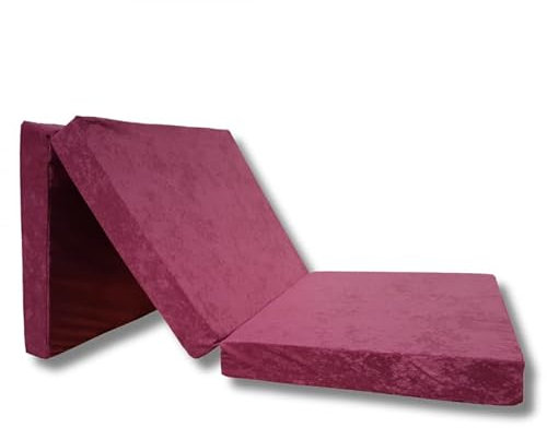 Natalia Spzoo - Faltmatratze 190 x 90 x 8 cm für einen erholsamen Schlaf wie auf Wolken – Klappmatratze mit abnehmbarem Bezug – 3-teilige klappbare Schlafmatte (1224 Violett)