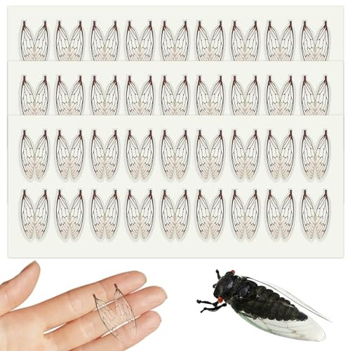 DAGLLGEW Fly Tying Wing 3 Blatt/54 Stück Fliegenrealistische Bindematerialien mit Klebstoff Vorgeschnittenes Fliegenbindezubehör für das Fliegenfischen von Männern