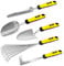 MISTER TOOL Gartenwerkzeug Set - 5-teiliges Set mit Pflanz- & Volumenschaufel, Federrechen, Unkrautkelle & Fugenkratzer mit Köpfen aus rostfreiem Stahl, multifunktionell, vielseitig einsetzbar