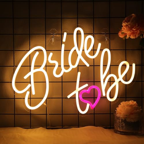 CoolGift Mart Bride To Be Neon Zeichen, Romantische LED Hochzeit Neon Licht USB Powered, Dekoration für Braut Zimmer Hochzeit Vorschlag Verlobung, Geschenk für Mädchen Frauen
