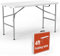 Vivo Technologies 4ft Trestle Table Indoor Outdoor Garden Catering Folding Table with Handle Plastic Picnic Garden Foldable Portable Plastic Table for Picnic Party Dinner Camping Hiking White