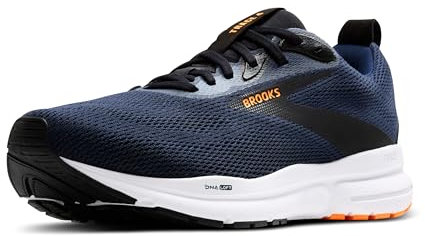 BROOKS Herren Trace 4 Sneaker, Peacoat/Schwarz/Orange Pop, 43 EU