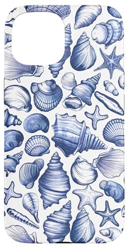 Coastal Beach Summer Ocean Seashell Blue Aesthetic Case for iPhone 15