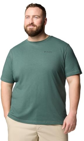 Columbia Men's Thistletown Hills Short Sleeve, Short Sleeve T-Shirt, Stone Green Heather, Large