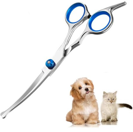 Effilierschere Hund,Dog Grooming Kit,Hundeschere Gebogen,Hunde Schere Gebogene Fellschere Set Hundescheren Scheren Scissors Haarschere Profi Rundschere Tool Zubehör für Hundehaare Hundehaarschere