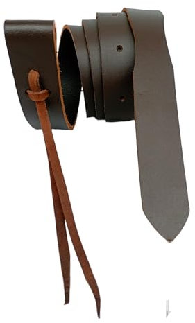 WEMBILS Latigo Sattelgurt aus Leder mit Löchern für Westernsattel, Braun, 165 cm