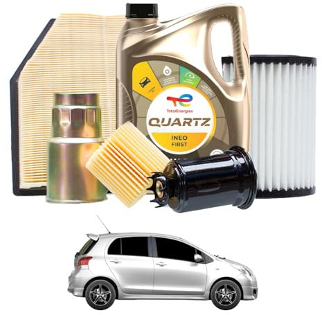 Tagliando per TOYOTA Yaris 1.5 80 kw - 4 Lt di TOTAL + 3 Filtri anno 2005-2014