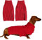 LiebeDD Hundepullover für Kleine Hunde, Sleeveless Rollkragen Hundepulli Winter Warm Gestrickter Pullover Weicher Pullover Thanksgiving Weihnachten Hundepullover Katzenpullover für Chihuahua, Rot,M