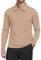 MLANM Men's Long Sleeve Dry Fit Polo Shirts Lightweight Work T-Shirts Sports Casual Tops S Khaki