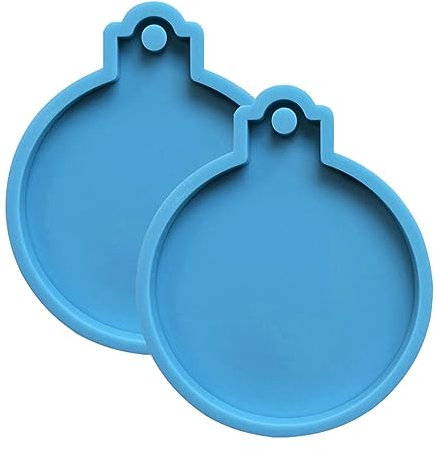 Schmelzgranulat Silikonform, Weihnachtsornament, runder Anhänger Kunst Set Anfänger (Black, One Size)