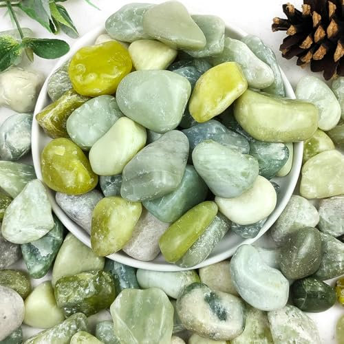 YISZM 4,5 kg Jade-Flusssteine, 3,5 - 5,1 cm, natürliche Kieselsteine für Zimmerpflanzen, hochglanzpolierte dekorative Steine, Vasenfüller, Aquarien, Landschaftsbau, Garten, Außen- und Innenbereich,