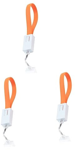 Gadpiparty 3pièces Câble Usb Avec Porte-clés Charge Et Données Pour Smartphones Appareils Cordon Pratique Orange
