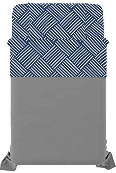 Italian Bed Linen Dafne - Set di biancheria da letto, 100% microfibra, colore: blu