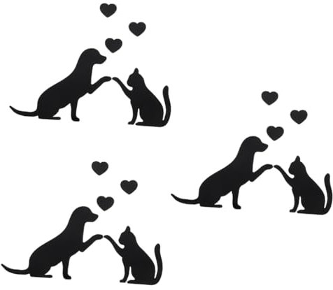 Amosfun 3 Sätze Wandaufkleber „love Cats and Dogs“. Wanddekoration Für Schlafzimmer Spiegel-wand- -aufkleber Wandtattoos Selber Machen Spiegel Aufkleber -wandtattoo Black Acryl