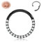 BodyBonita Scharnier CZ Septum Piercing 316L Edelstah Nasenring Creolen für Damen 16G Knorpelohrringe Conch Helix Piercings Schmuck Rook Tragus Lobe Daith 8 mm Schwarz