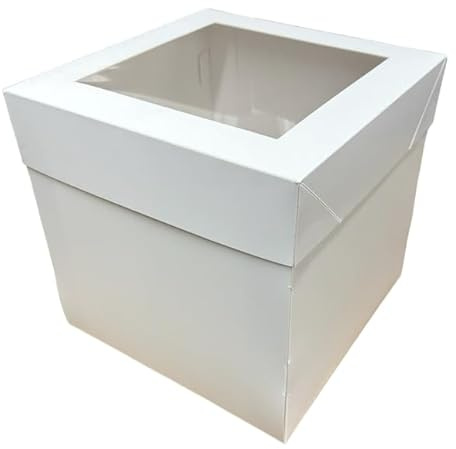 LARRYROO Tall Cake Box Extra Deep with Clear Display Window - 10 x 10 x 10 (5)