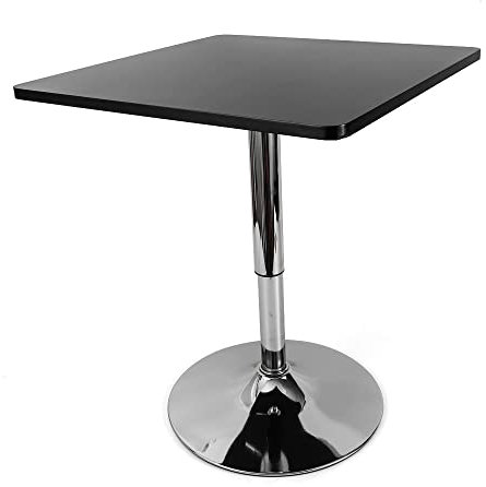 ARBGO Bartisch Bistrotisch, 60x60cm Quadratischer Bartisch, Höhenverstellbar Square Stehtisch 360° Drehtisch Partytisch Edelstahl Esstisch, für Schlafzimmern, Restaurants, Cafés, Bars