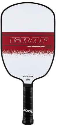 JOOLA GRAF Champion Pickleball-Paddel, Agassi-Form mit verlängertem Sweetspot, sandgestrahlte Oberfläche erhöht Spin und Kontrolle, UPA-A-Zertifiziert, USAP-Zertifiziert, NFC-Chip-fähig, 12 mm