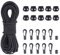 VirtuGro Tendeurs élastiques de 20 m avec crochets de 5 mm avec 10 crochets élastiques et 10 clips en plastique pour cordons de serrage, corde élastique robuste pour bâche, remorque, sac à dos