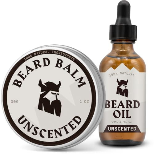 Striking Viking Beard Oil & Balm Set - Unscented - 2x2 fl oz - 2pcs (30g / 30ml, Unparfümiert)