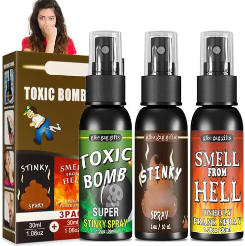 Naturas Bouqutis Spray Fetido 3 Piezas, Bromas para Adultos Divertidos, Bromas del Día de los Inocentes de Halloween