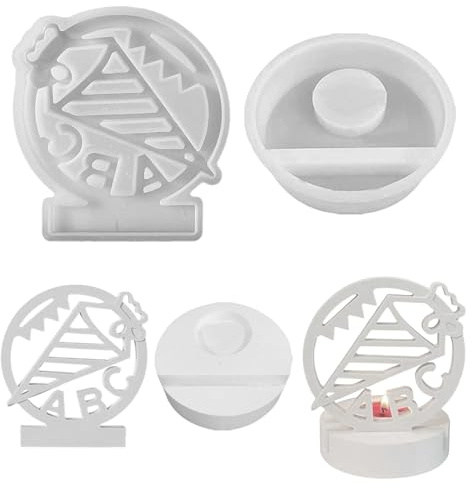 Skeadex Silikonformen und Gießformen für Kerzenhalter, Teelichter und Gipsformen (2er Set, ABC-Giessformen, Geschenk)