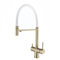 XJTNLB Miscelatore Cucina 3 Vie Acciaio Inox Oro Spazzolato+Bianco Rubinetto Tre Vie con Doccetta Estraibile Miscelatore Cucina con Doccetta Estraibile