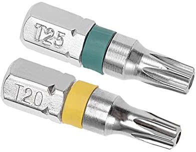 QUARKZMAN 8 Stück 25mm lang 1/4 Sechskantschaft T20 und T25 Sicherheits-Torx-Schraubendreher-Bits Set S2 Hochlegierter Stahl