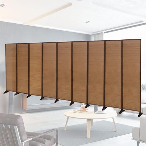 Cloison de séparation pliable réglable à 9 panneaux de 1,6 m de large - Design rustique et japonais - Parfait pour les petites zones - Hauteur : 200 cm