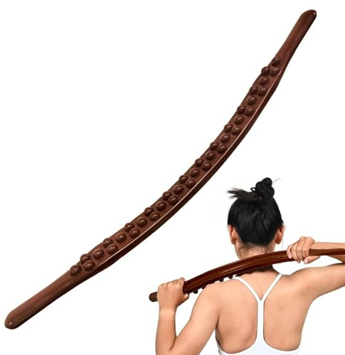 Gua Sha Therapy Stab, Faszienstab mit 37 Massageperlen für Körpermassage | Ganzkörper Scraping Stick für Nacken, Rücken, Beine, Bauch & Arme