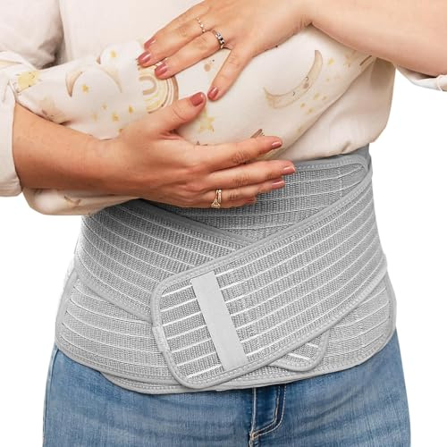 haakaa Postpartum-Bauchband, Postpartum-Bauchbandage mit Rückenstütze, Postpartum-Essentials für natürliche Geburt und Erholung nach Kaiserschnitt, Bauchbandage