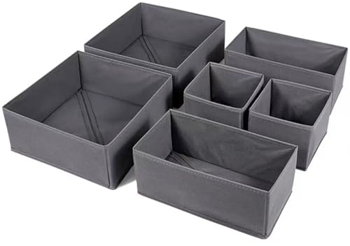 HongChelle Paquete de 6 organizadores de cajones, separadores de cajones de cómoda, caja de almacenamiento plegable, organizador de almacenamiento de ropa interior, para ropa, calcetines, corbatas